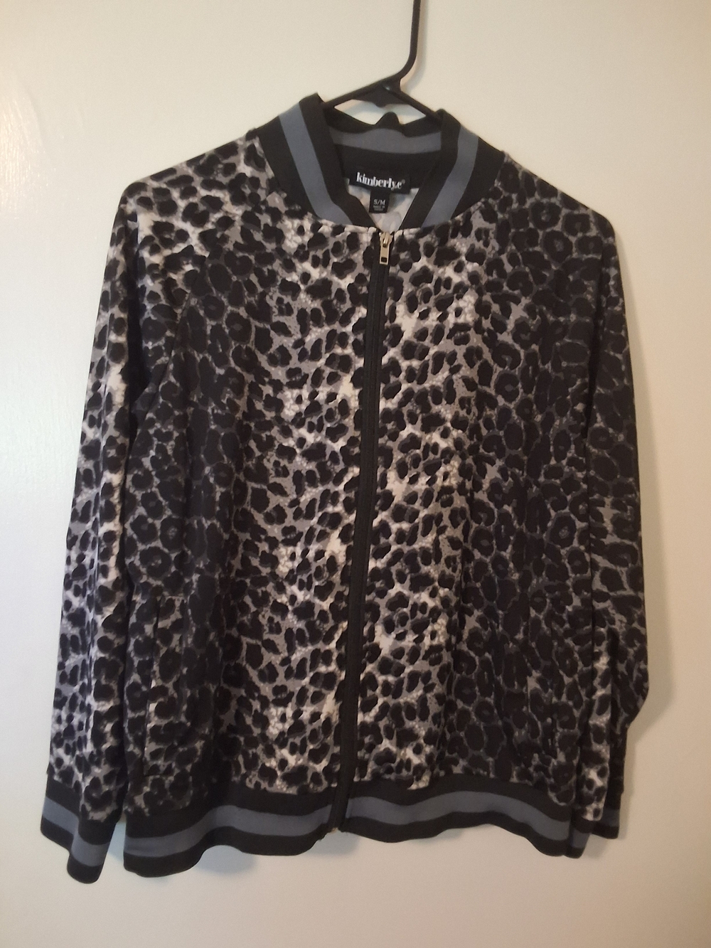 Kimberly Leopard Print Bomber Jacket - Black & Gray